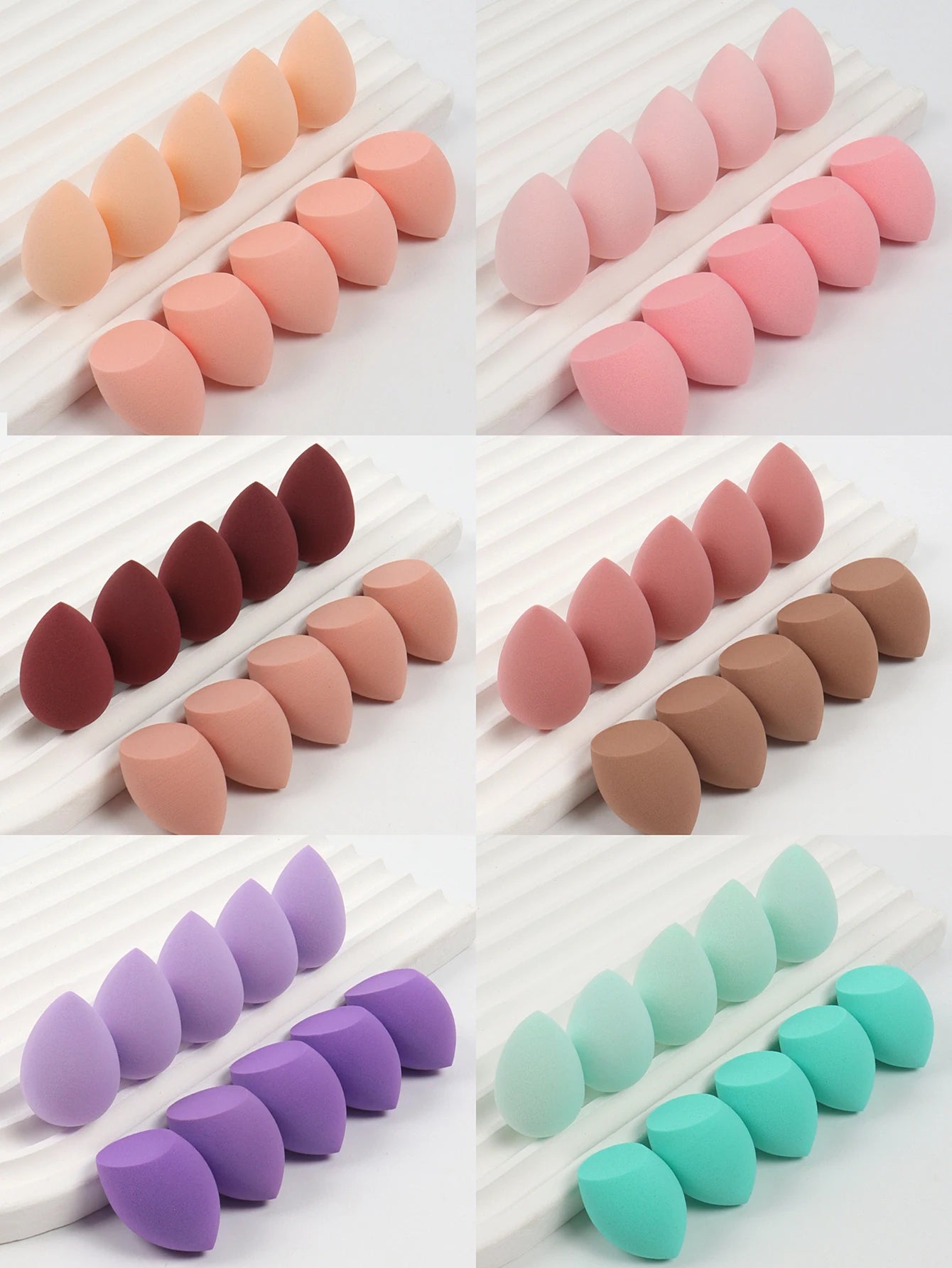 10 Mini Makeup Sponges (Egg Egg) Foundation Blend Beauty Sponge, Liquid, Cream & Powder Flawless, Multicolor Makeup Sponge, Lat