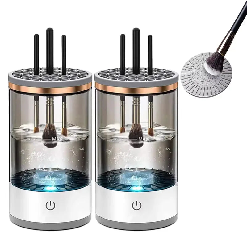 3-in-1 USB automatic portable Ultrasonic rotating makeup brush cleaner Color Makeup quick cleaner and dryer