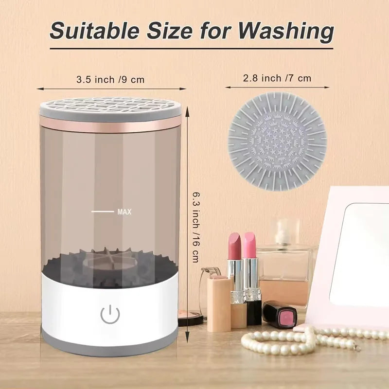 3-in-1 USB automatic portable Ultrasonic rotating makeup brush cleaner Color Makeup quick cleaner and dryer